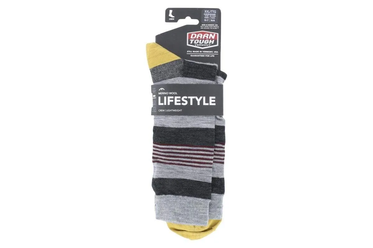 Darn Tough Oxford Crew Sock Gray Stripe