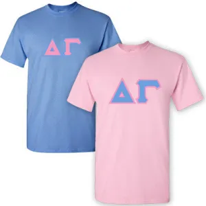 Delta Gamma Lettered T-Shirt, 2-Pack Bundle Deal - G500 (2) - TWILL