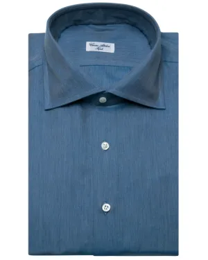 Denim Blue Cotton and Cashmere Sportshirt