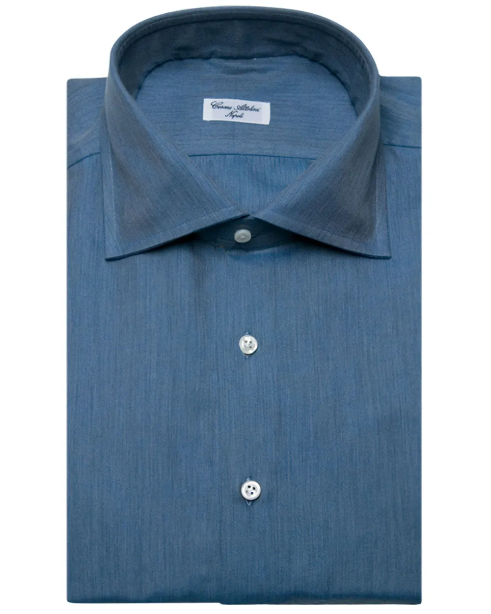 Denim Blue Cotton and Cashmere Sportshirt