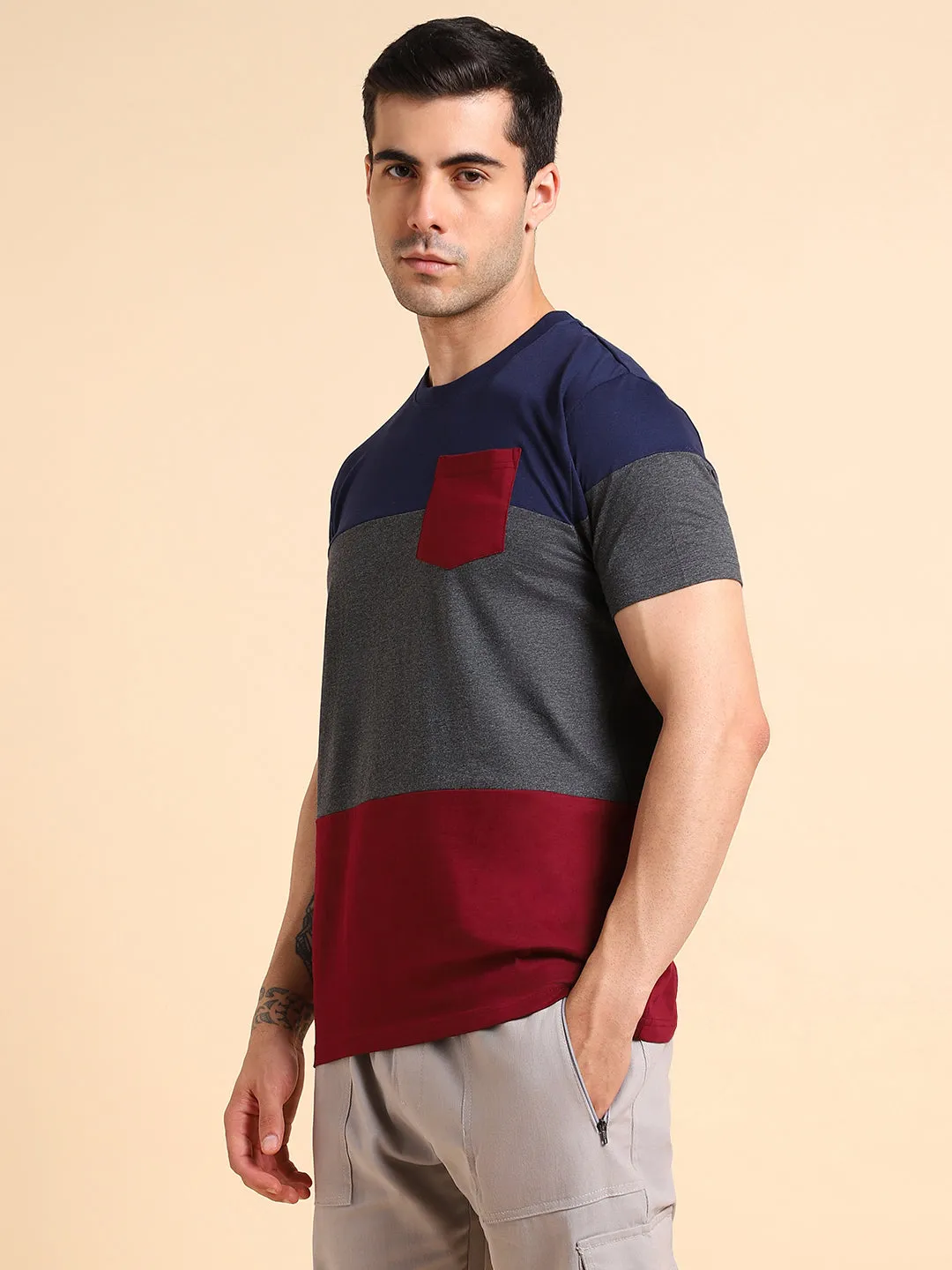 Dennis Lingo Colourblocked Slim Fit T-shirt