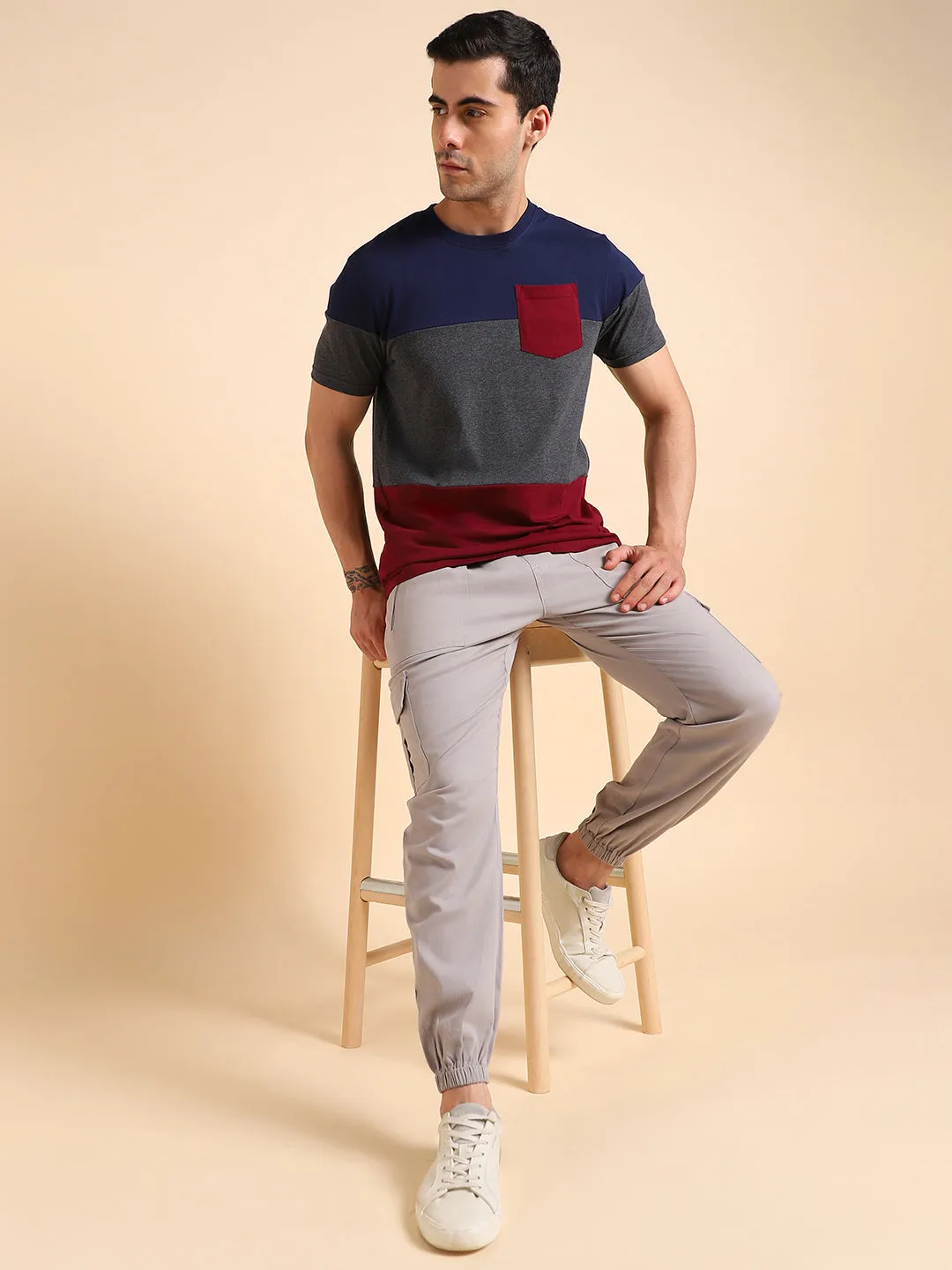 Dennis Lingo Colourblocked Slim Fit T-shirt