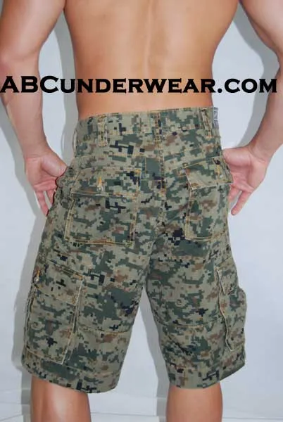 Digital Camo Cargo Shorts - 28" Clearance