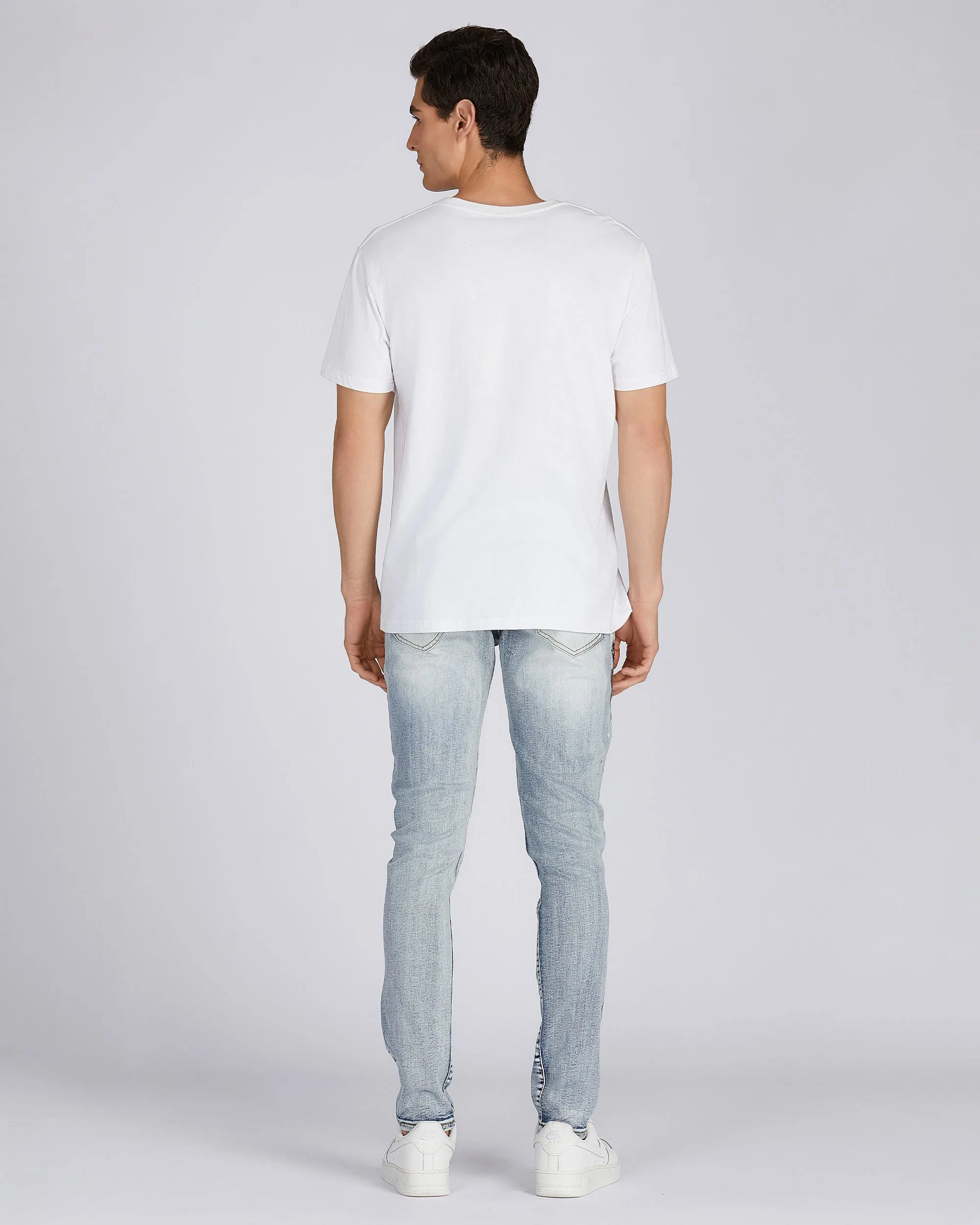 Distressed Blue Jeans with Faded Spray Painted-Mexico Local Delivery