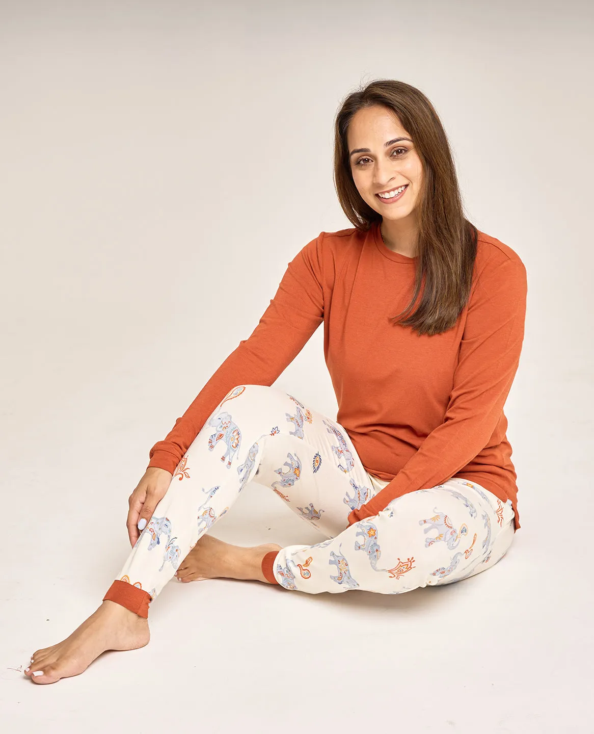 Diwali Adult Unisex Pajama Set in Royal March Masala