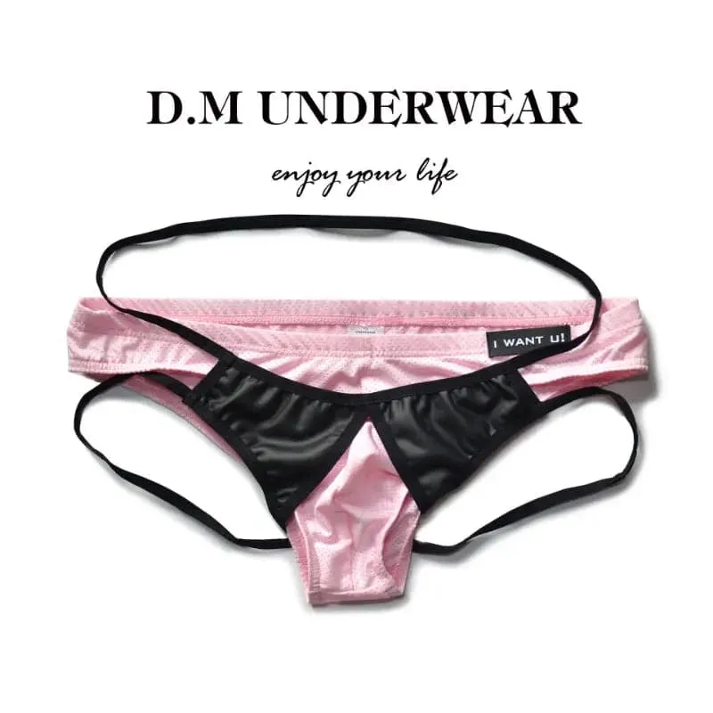 D.M Mens sexy Briefs Half Sheath