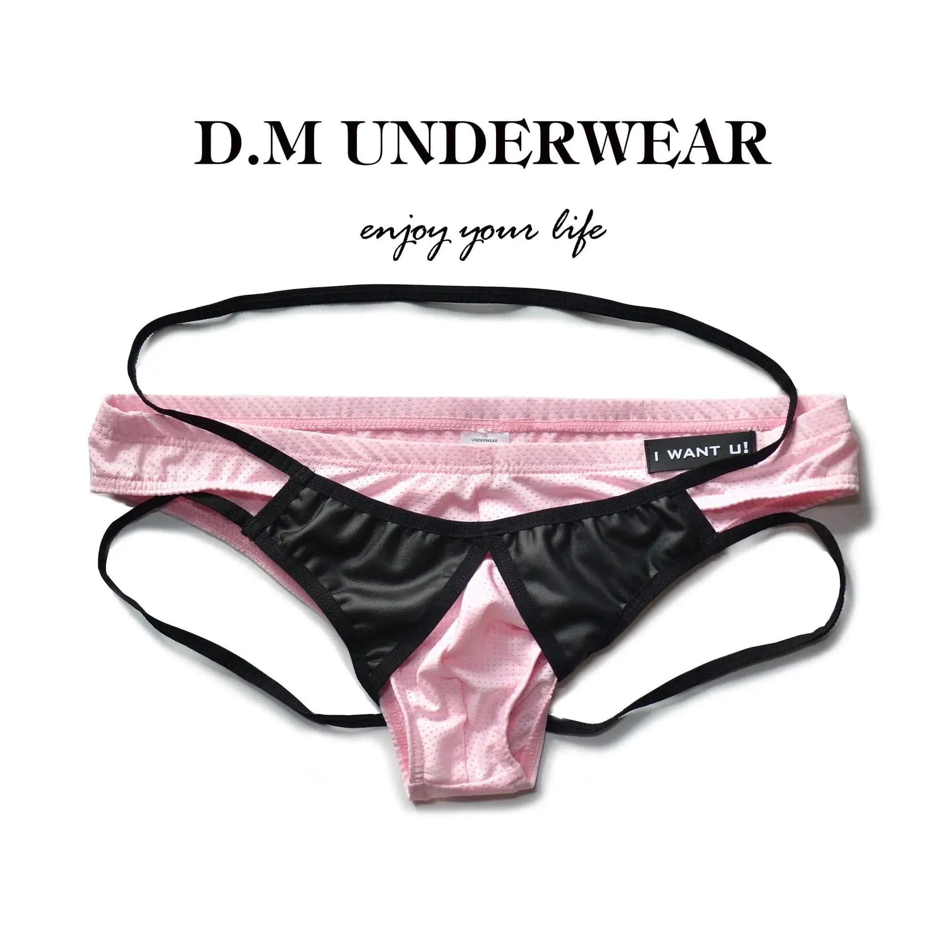 D.M Mens sexy Briefs Half Sheath