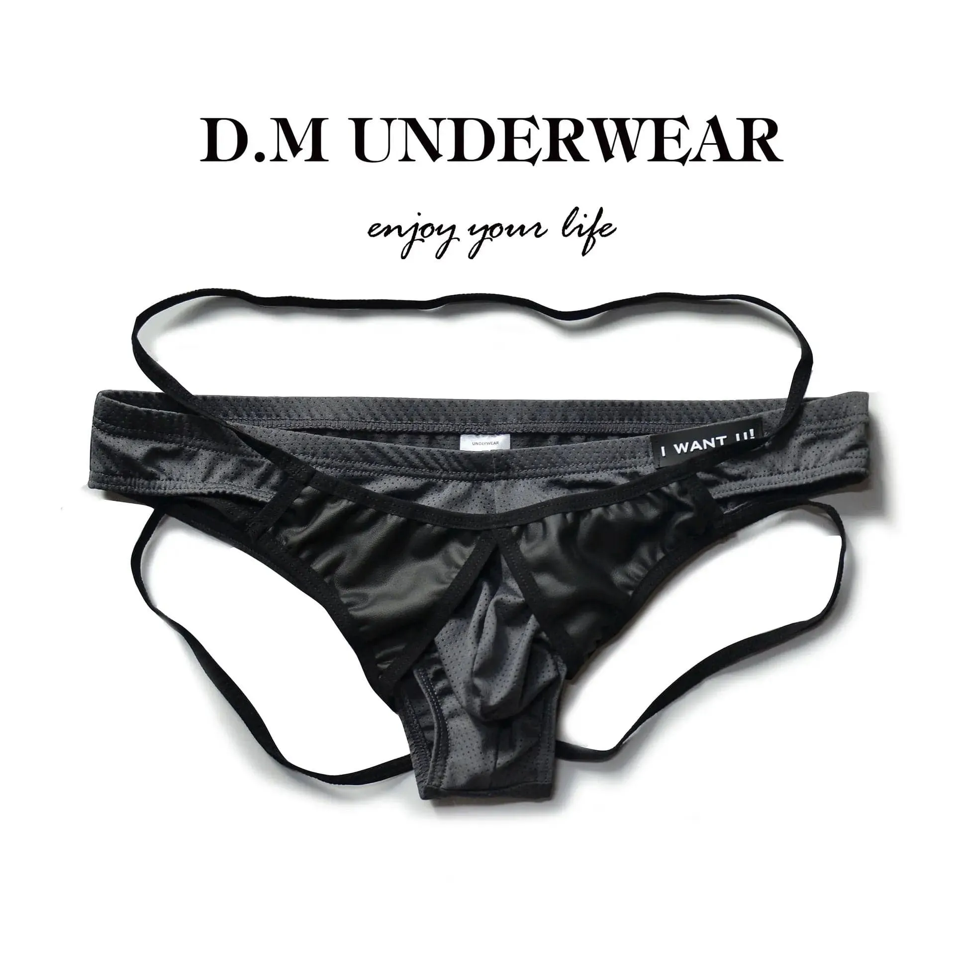 D.M Mens sexy Briefs Half Sheath