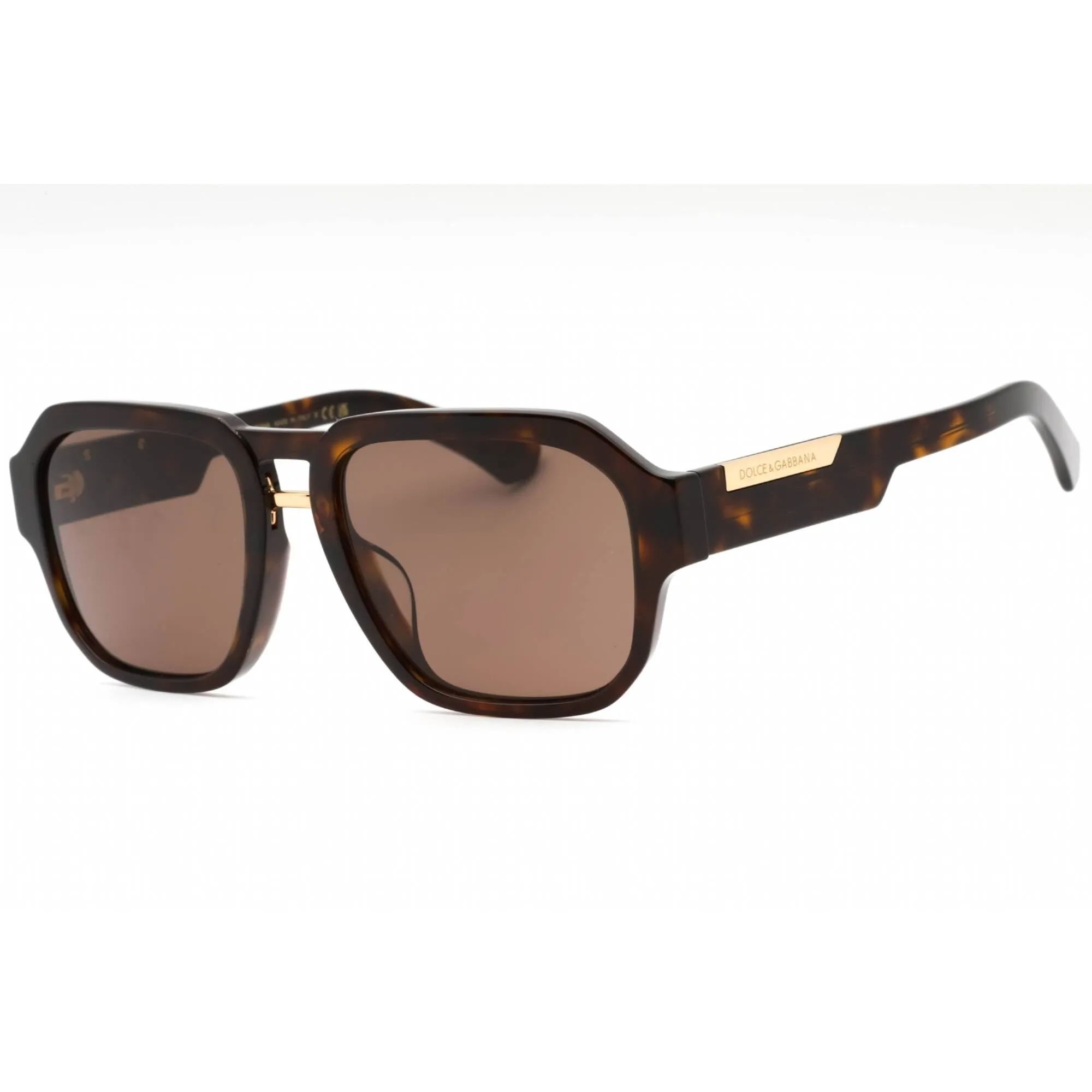 Dolce & Gabbana Men's Sunglasses - Dark Havana Plastic Pilot Frame | 0DG4464F 502/73