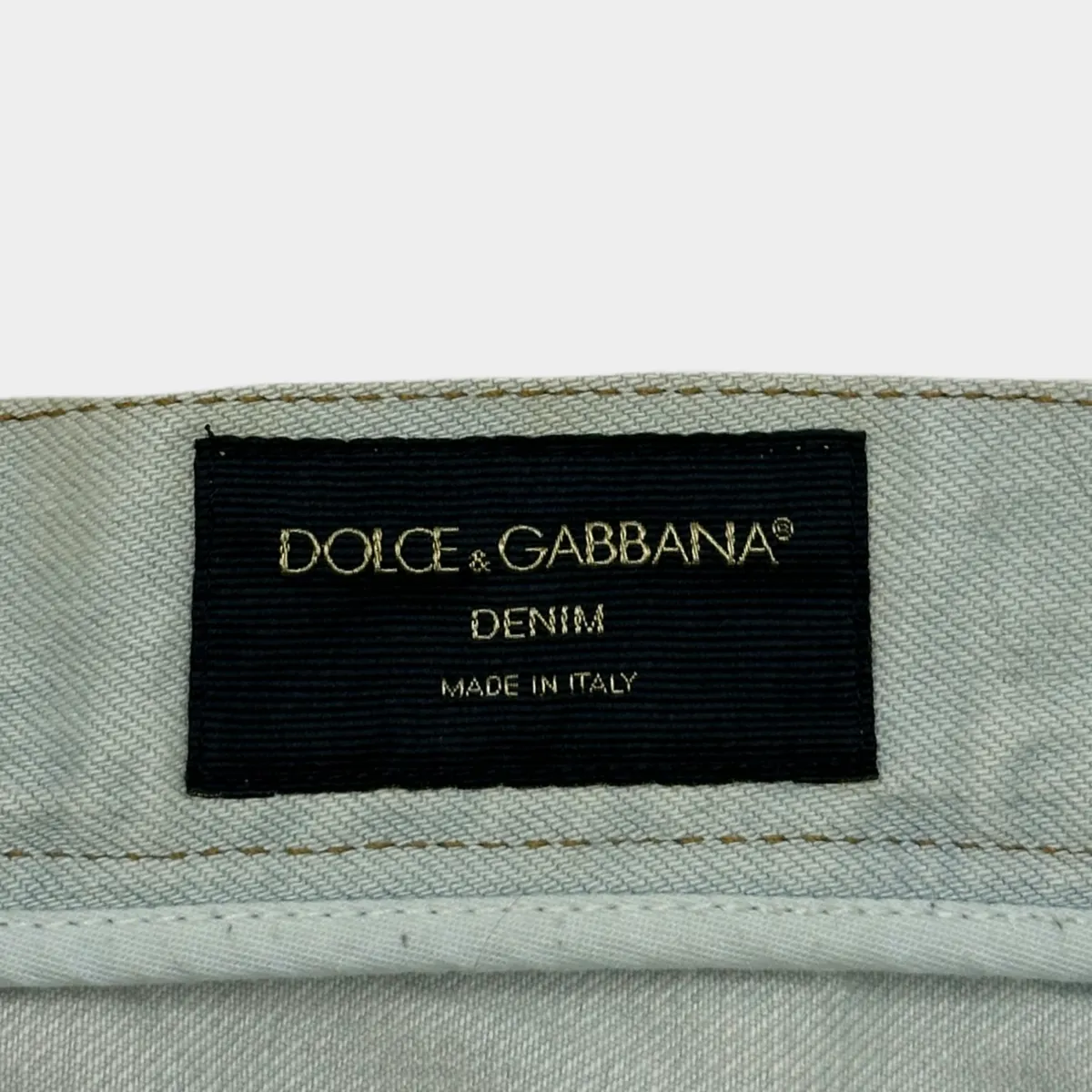 Dolce&Gabbana men's yellow denim distressed shorts