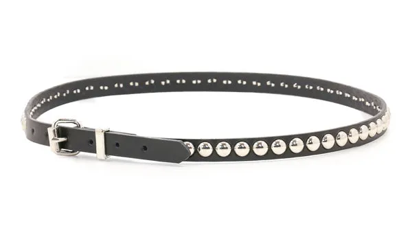 Dome Studded Leather Belt in Black - 1 Row