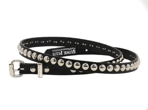 Dome Studded Leather Belt in Black - 1 Row