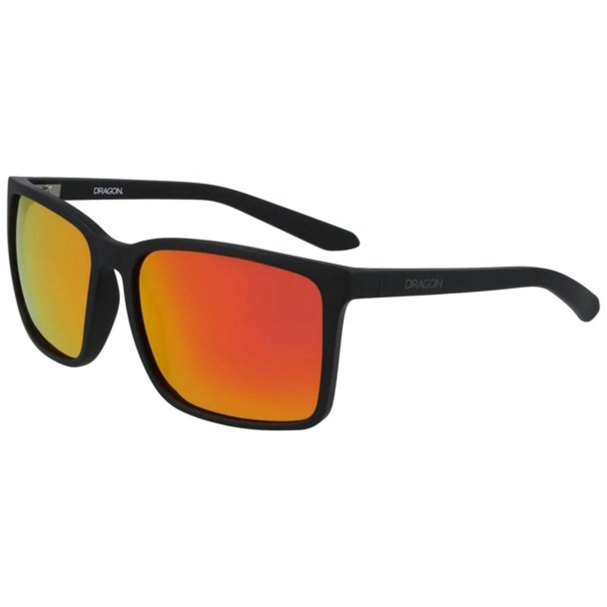 Dragon Men's Sunglasses - Matte Black Square Frame Orange Ion Lens | DR MONTAGE ION 4