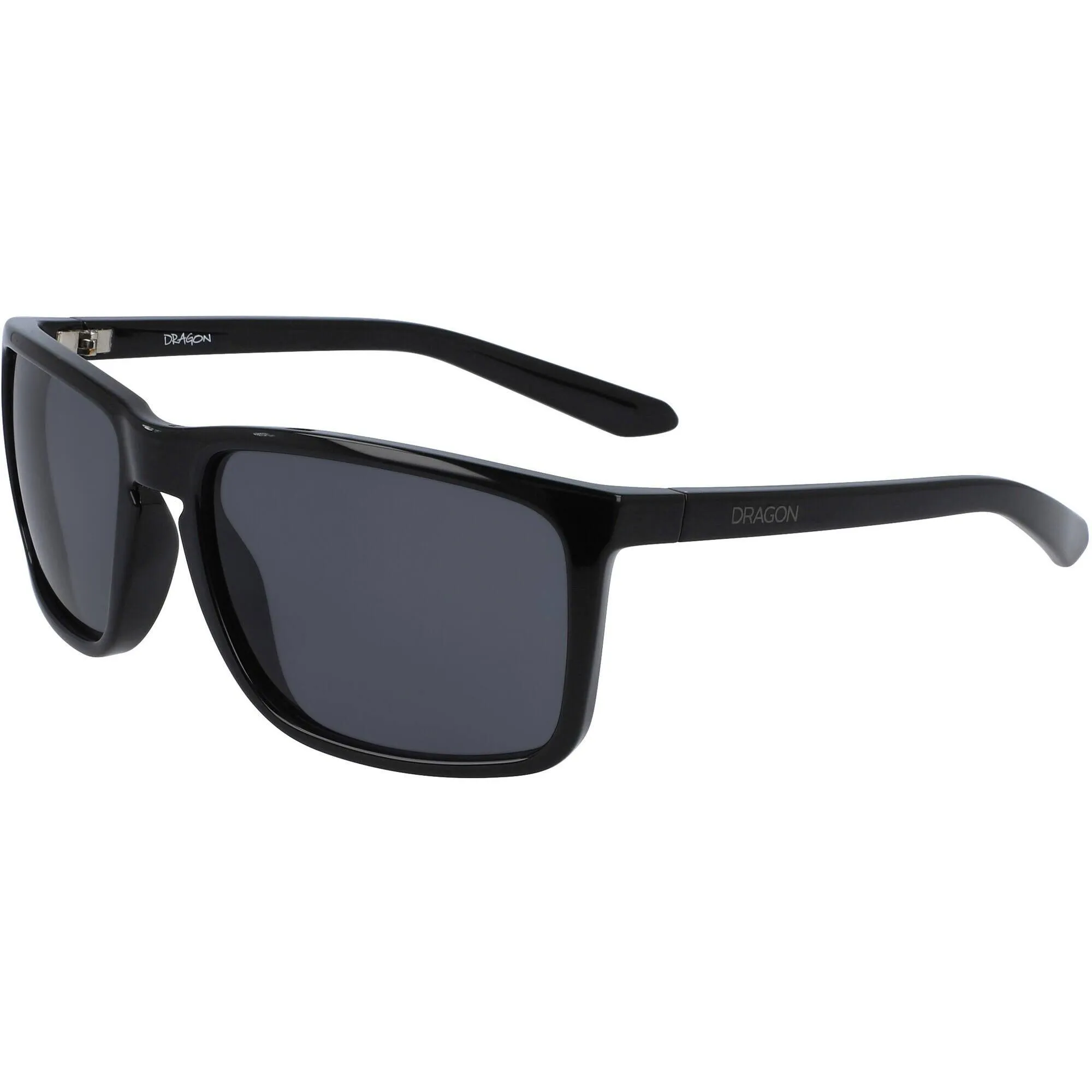 Dragon Men's Sunglasses - Shiny Black Rectangular Frame Smoke Lens | DR MELEE XL 1
