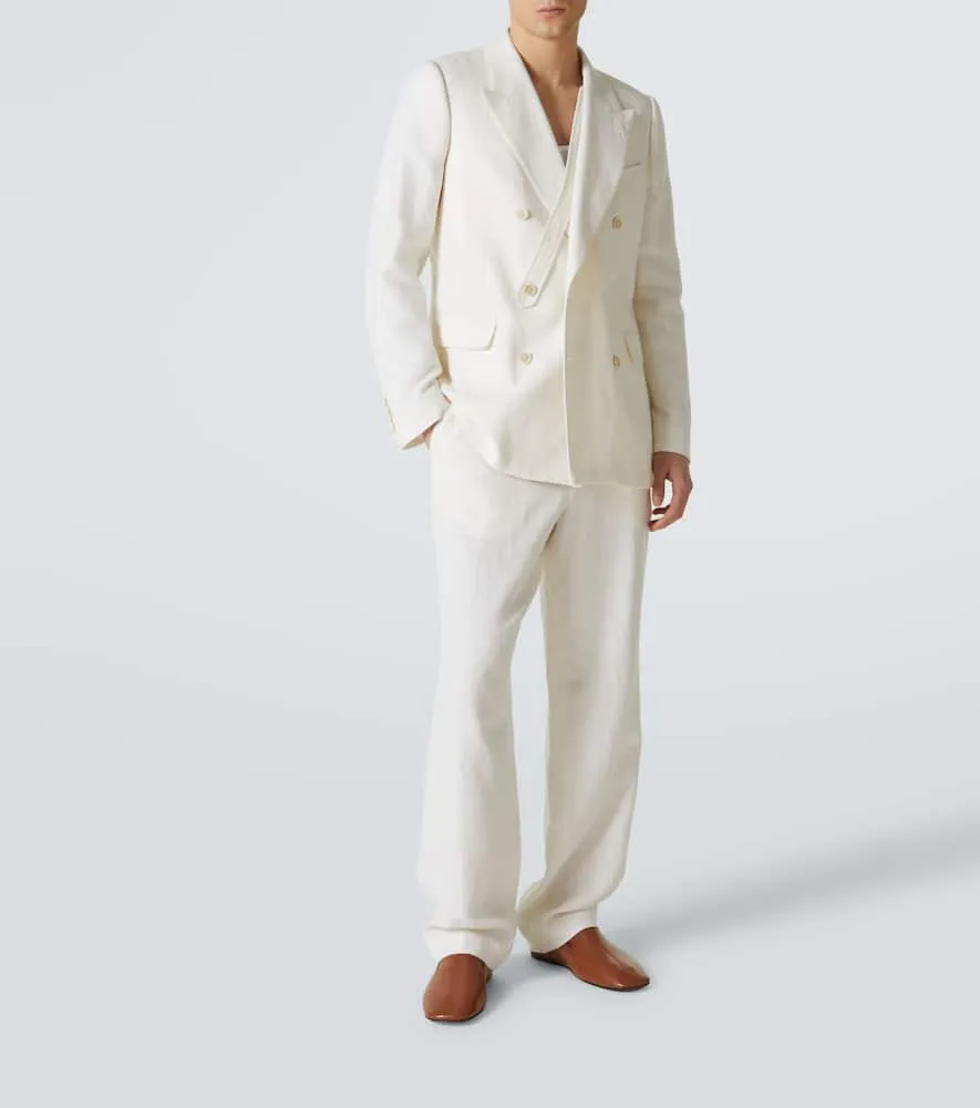 Dries Van Noten Linen, wool, silk, and cashmere blazer