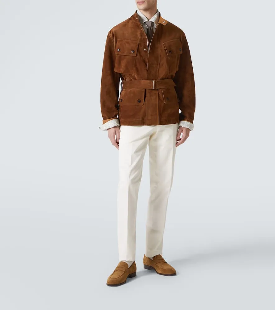 Dunhill Belted suede field jacket