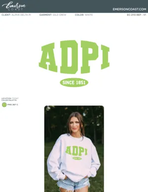 EC-2113 REP Alpha Delta Pi Clemson University Crewneck PR 2024-PR