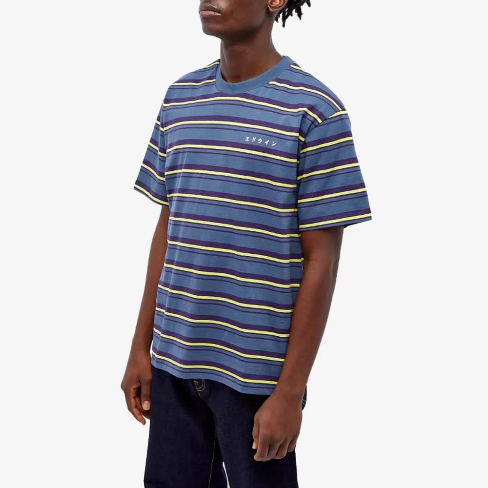 Edwin quarter stripe T-shirt, multicolor