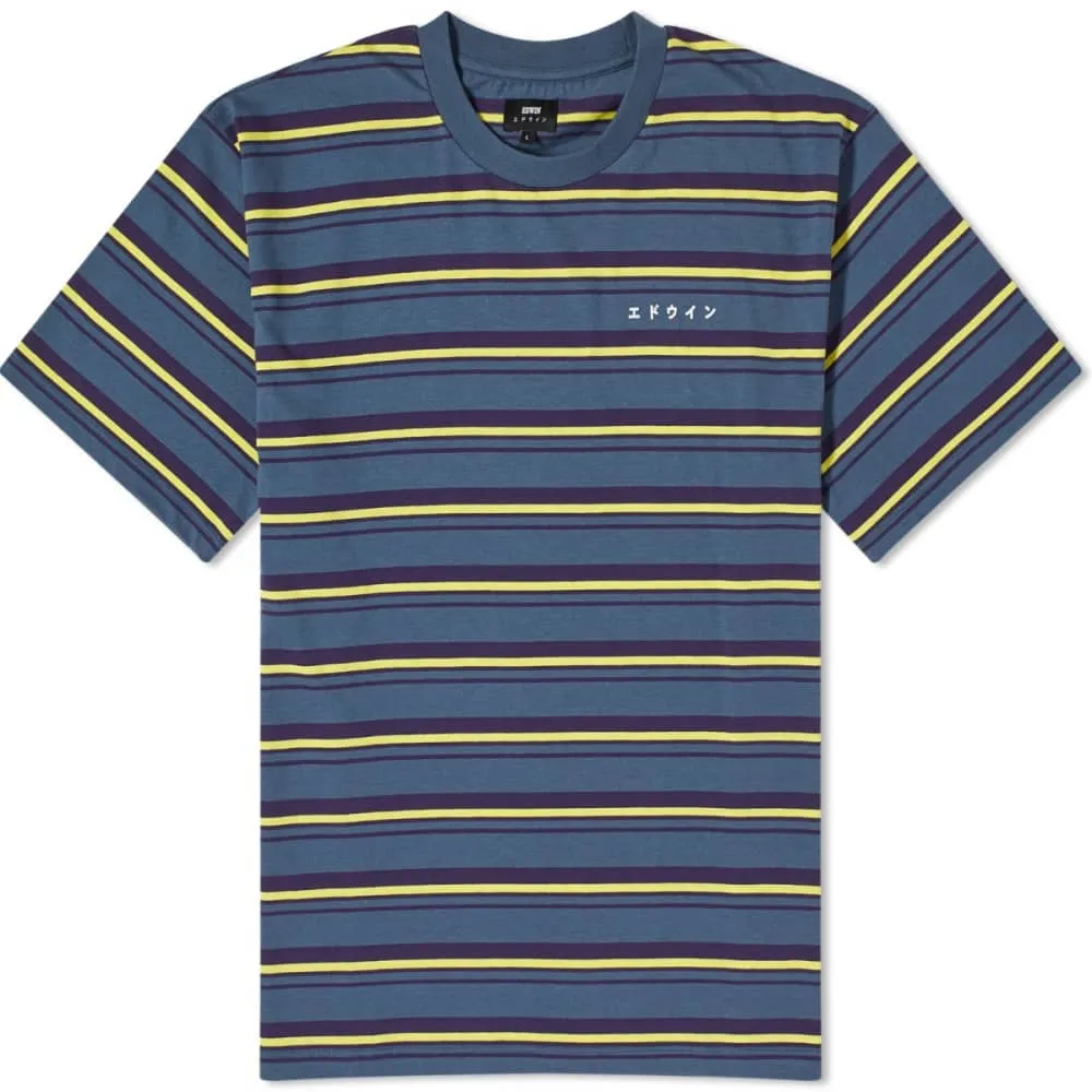 Edwin quarter stripe T-shirt, multicolor