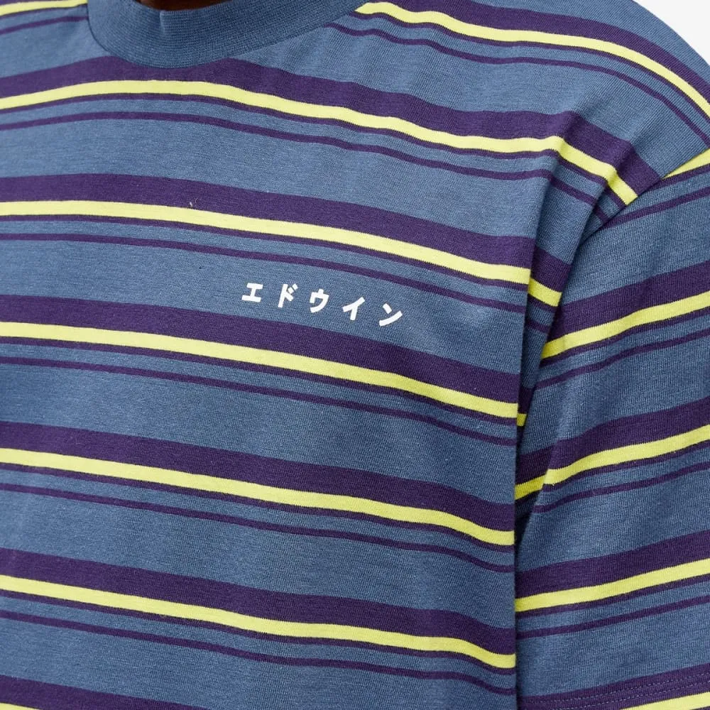 Edwin quarter stripe T-shirt, multicolor