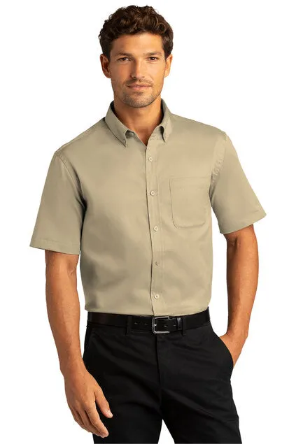 EMBROIDERED - W809 -  Port Authority® Short Sleeve SuperPro™ React™ Twill Shirt