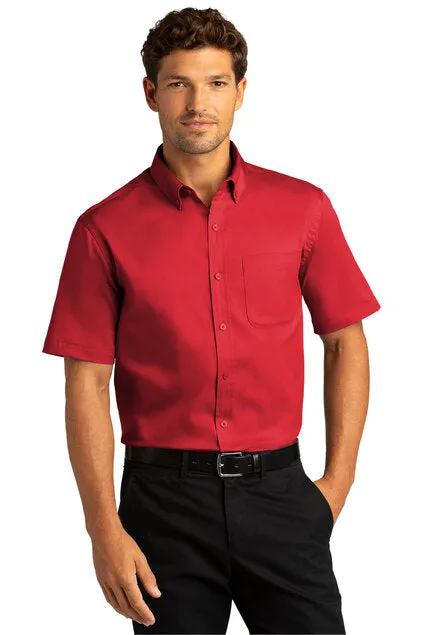 EMBROIDERED - W809 -  Port Authority® Short Sleeve SuperPro™ React™ Twill Shirt