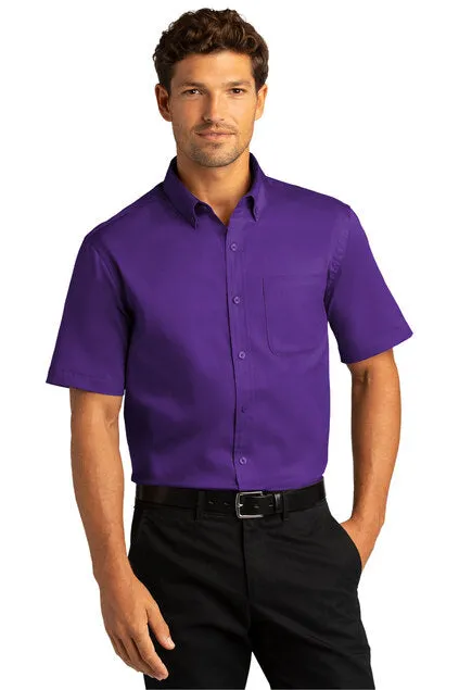 EMBROIDERED - W809 -  Port Authority® Short Sleeve SuperPro™ React™ Twill Shirt