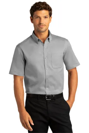 EMBROIDERED - W809 -  Port Authority® Short Sleeve SuperPro™ React™ Twill Shirt