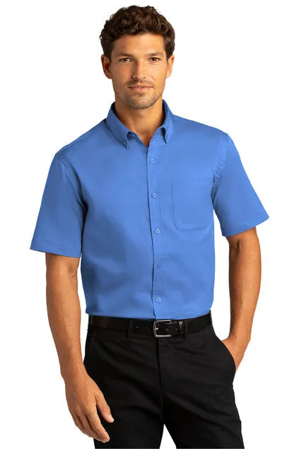EMBROIDERED - W809 -  Port Authority® Short Sleeve SuperPro™ React™ Twill Shirt