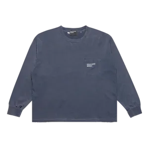Enfants Riches Déprimés Thrashed Logo Long-Sleeve Pocket 'Faded Black/White' T-Shirt, black