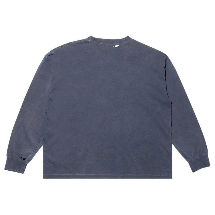 Enfants Riches Déprimés Thrashed Logo Long-Sleeve Pocket 'Faded Black/White' T-Shirt, black