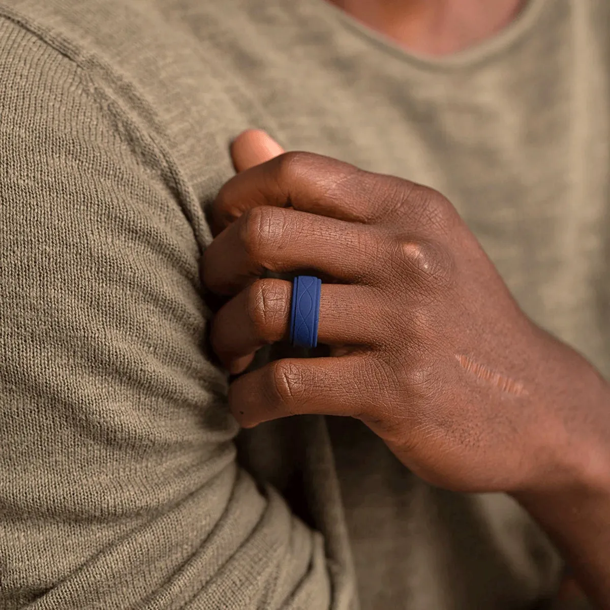 Enso Rings Men's Infinity Series Silicone Ring -  Navy Blue