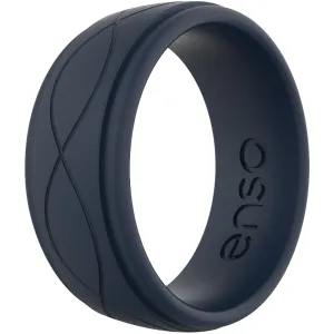 Enso Rings Men's Infinity Series Silicone Ring -  Navy Blue