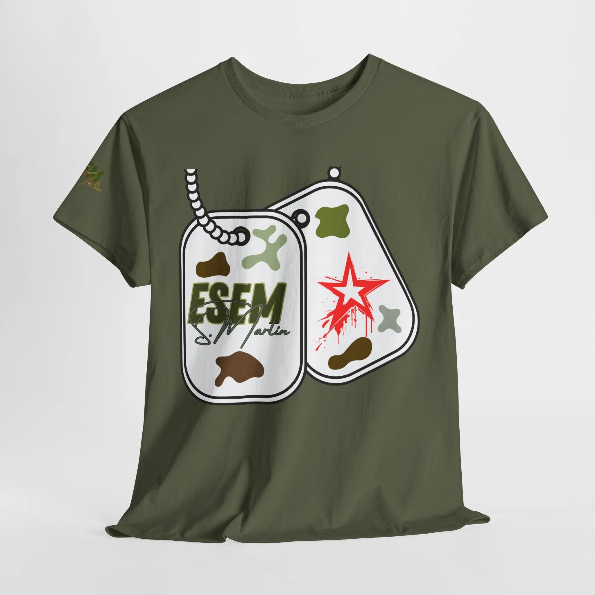 ESEM S.Martin Military Tag - Inspirational Unisex Heavy Cotton Tee