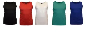 Espionage Men's Long Length Combed Cotton Single Pack Vest 2XL-8X  10 Colours