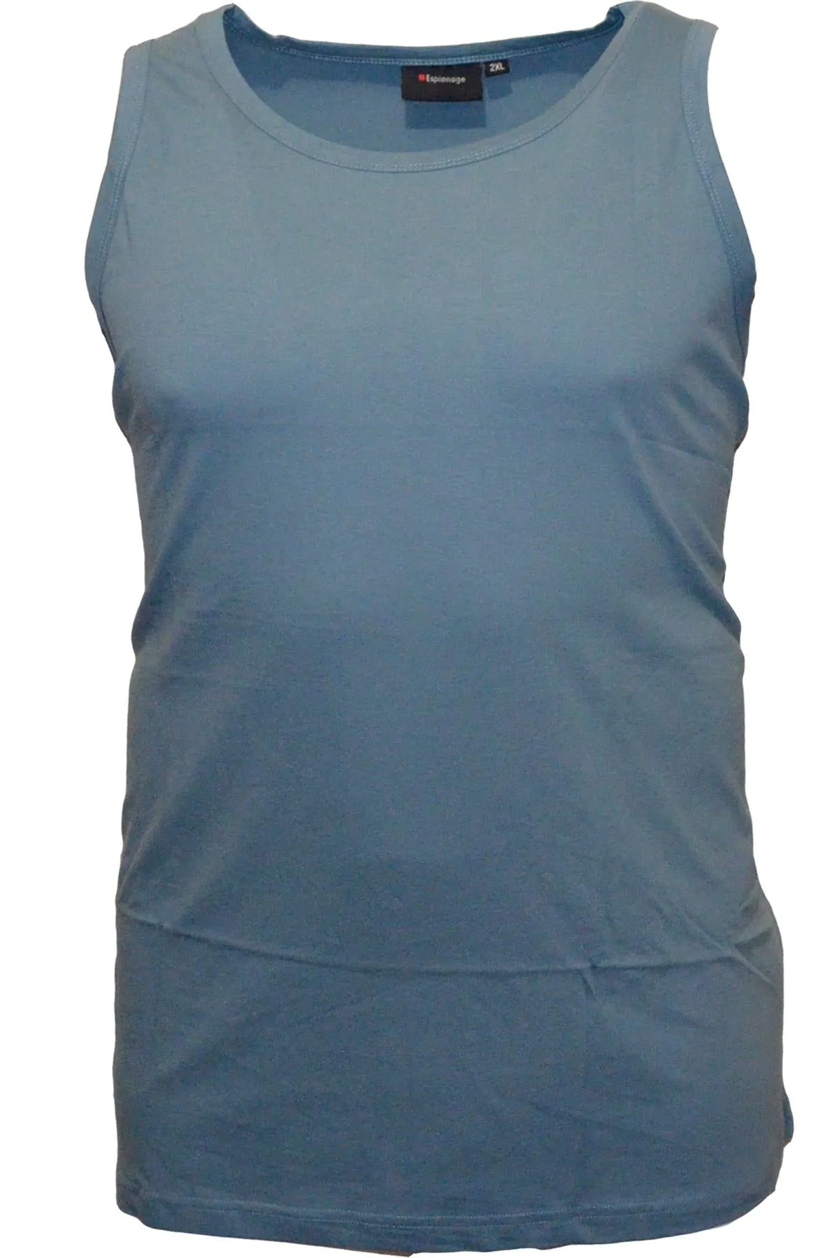 Espionage Men's Long Length Combed Cotton Single Pack Vest 2XL-8X  10 Colours