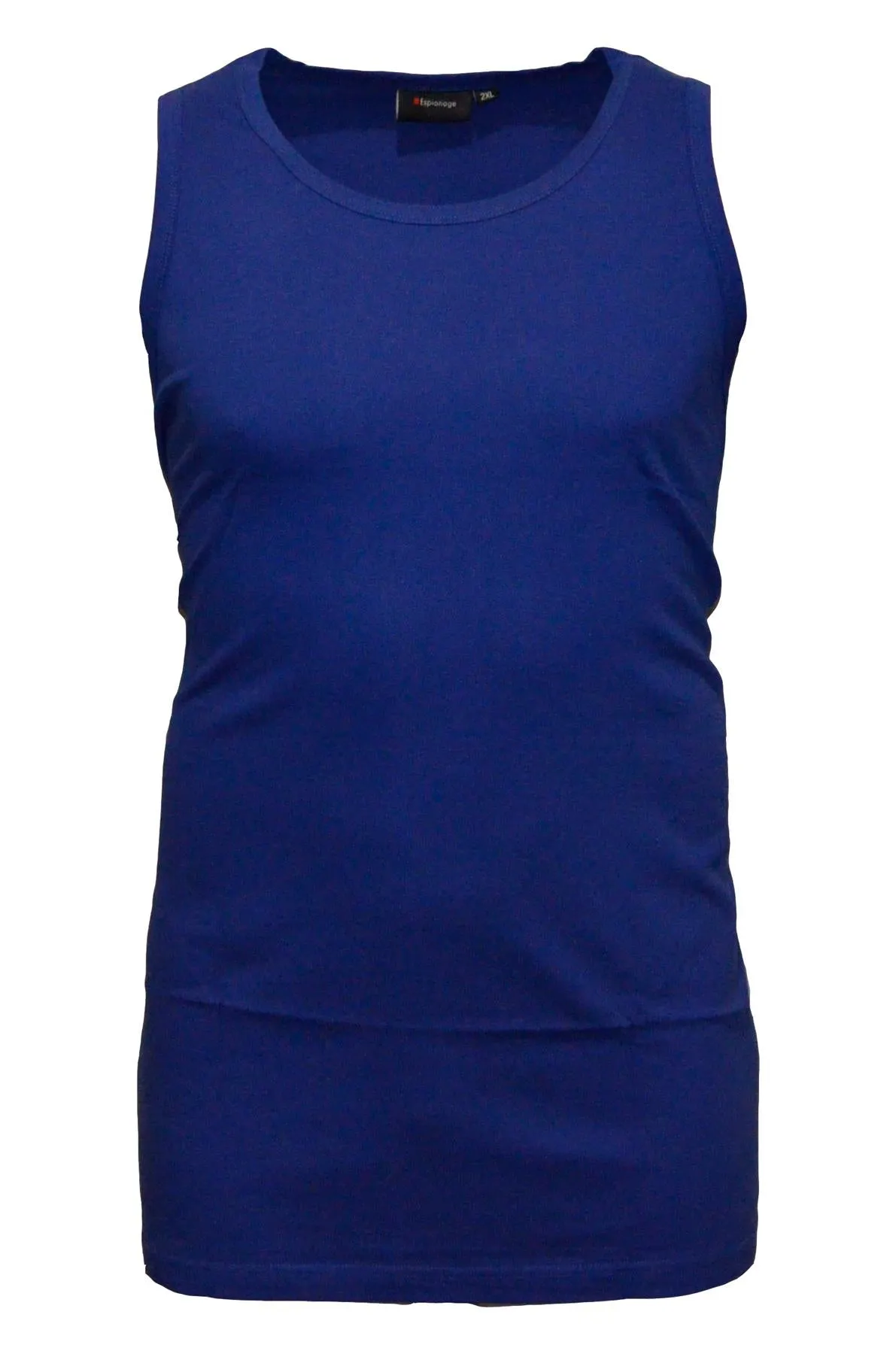 Espionage Men's Long Length Combed Cotton Single Pack Vest 2XL-8X  10 Colours