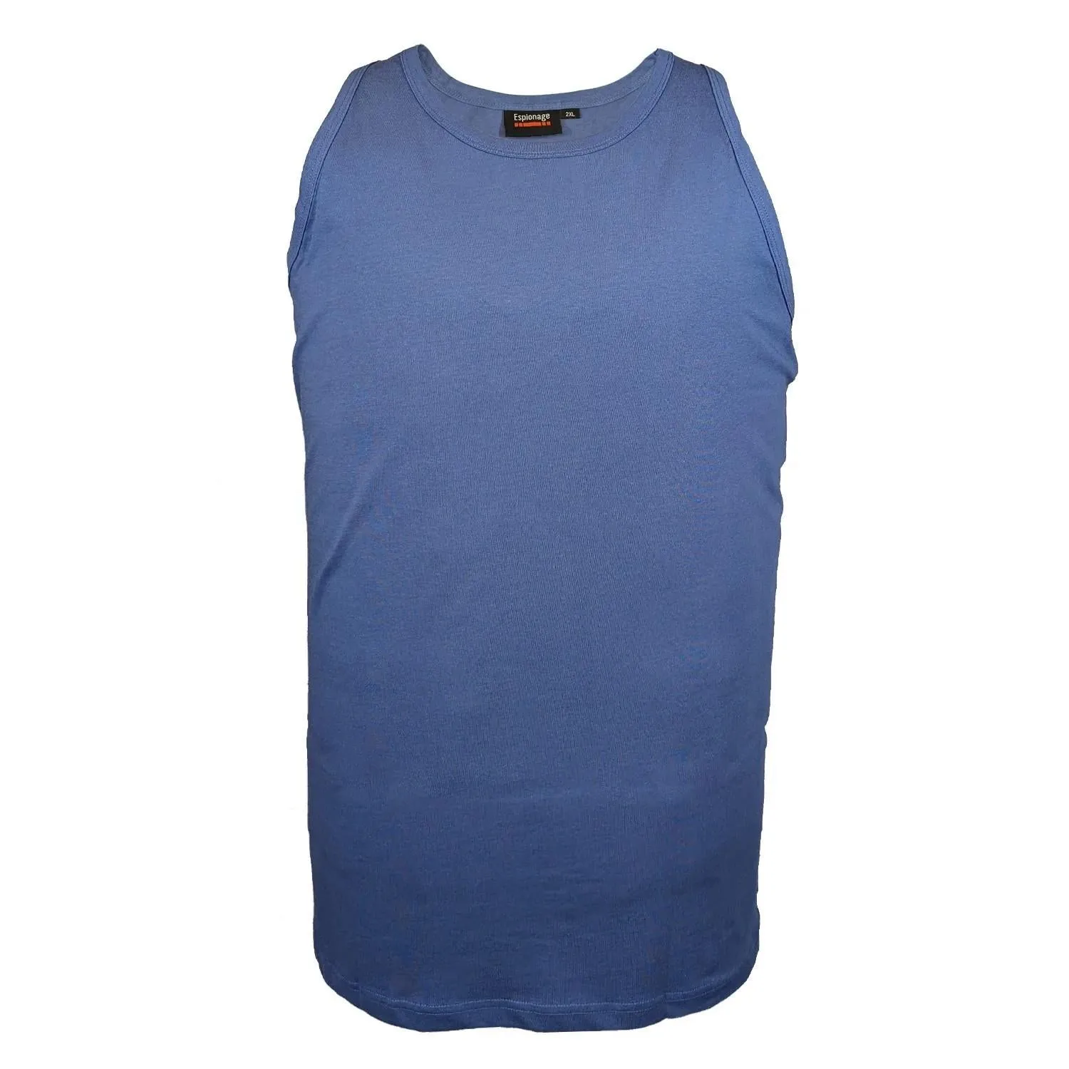 Espionage Men's Long Length Combed Cotton Single Pack Vest 2XL-8X  10 Colours