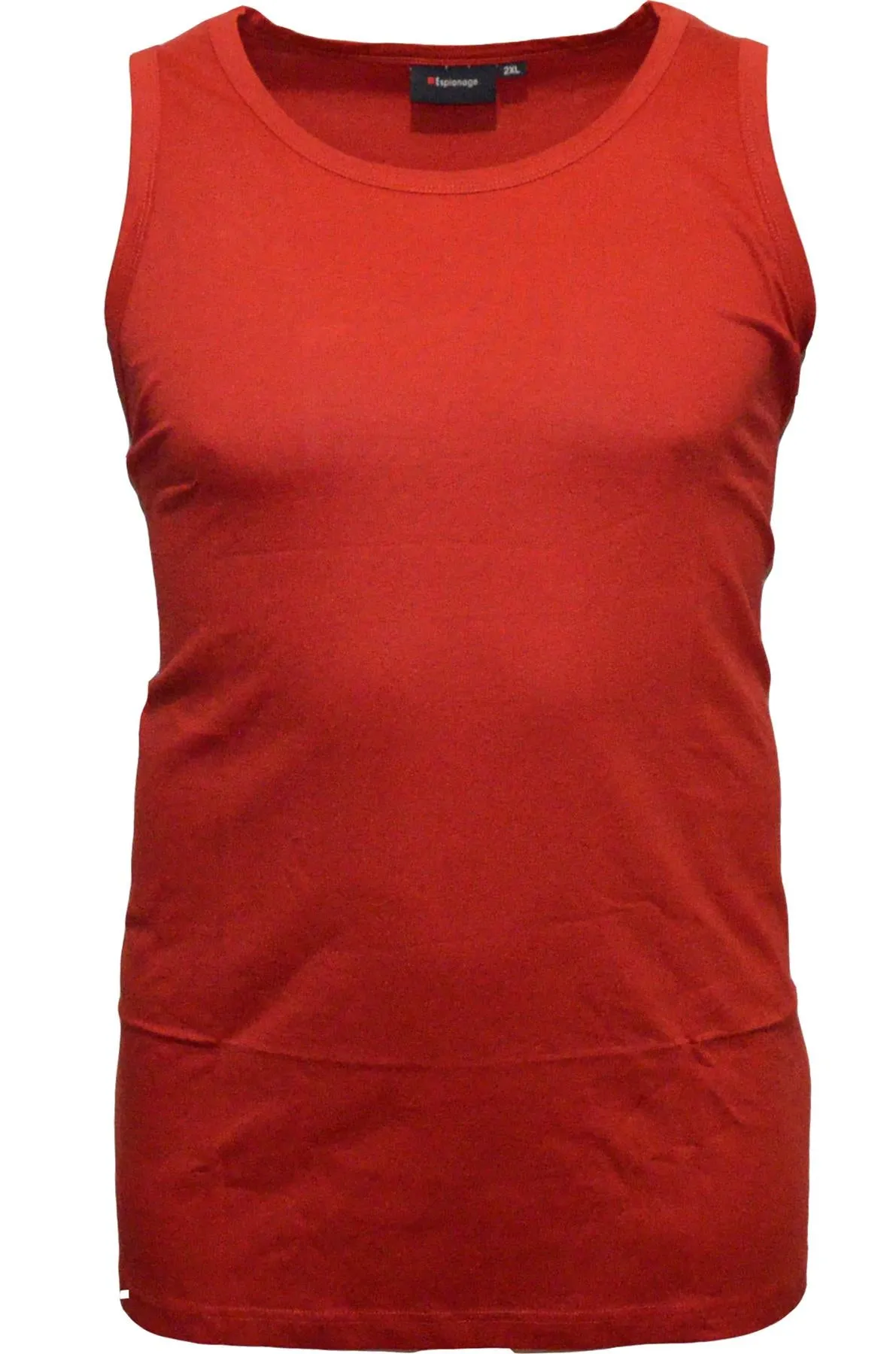 Espionage Men's Long Length Combed Cotton Single Pack Vest 2XL-8X  10 Colours