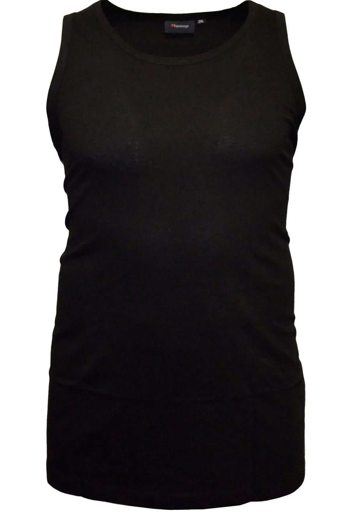 Espionage Men's Long Length Combed Cotton Single Pack Vest 2XL-8X  10 Colours