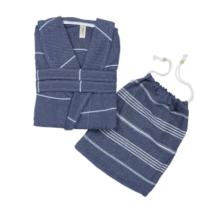 Essential Lightweight Turkish Spa Bathrobe with Bag - RT825
