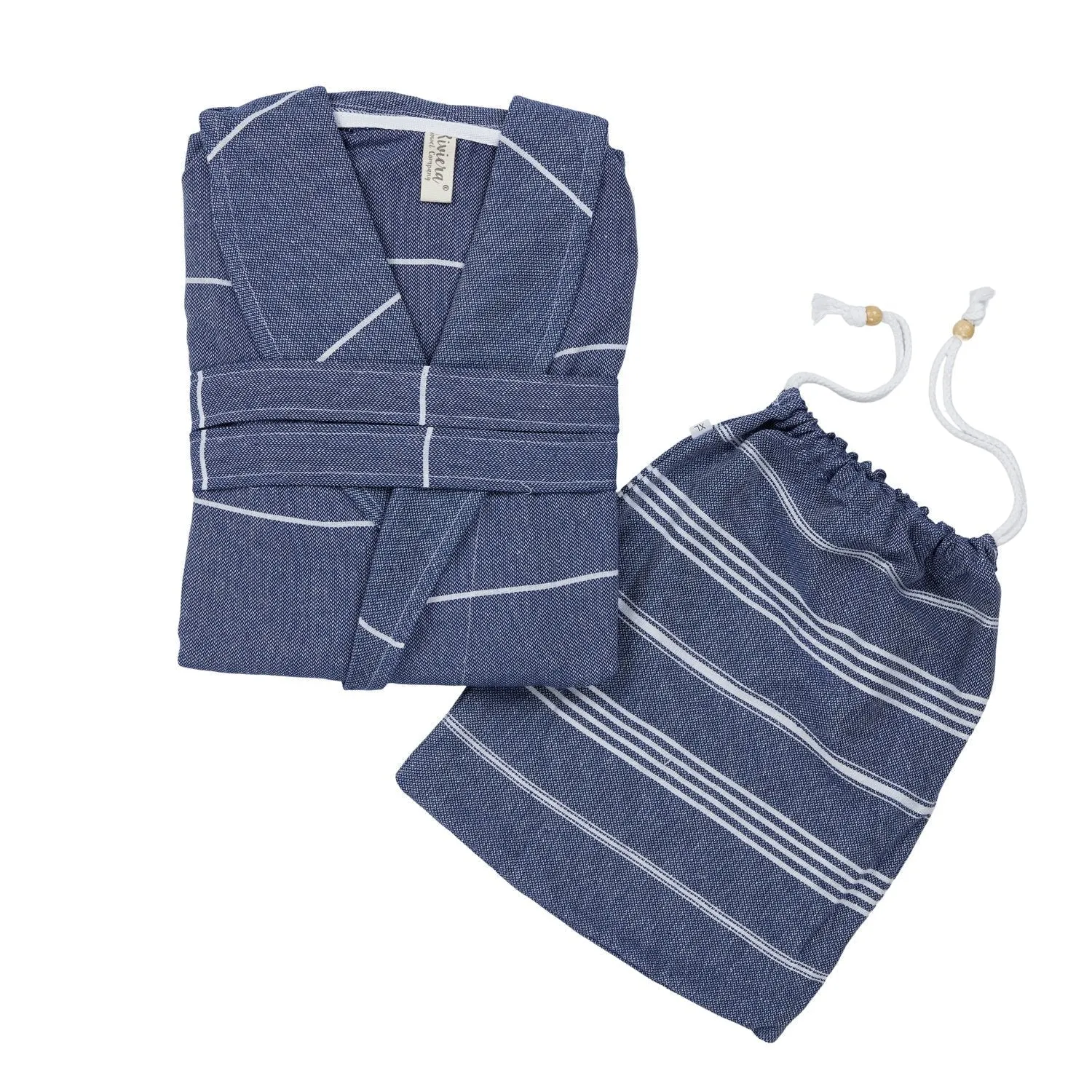 Essential Lightweight Turkish Spa Bathrobe with Bag - RT825