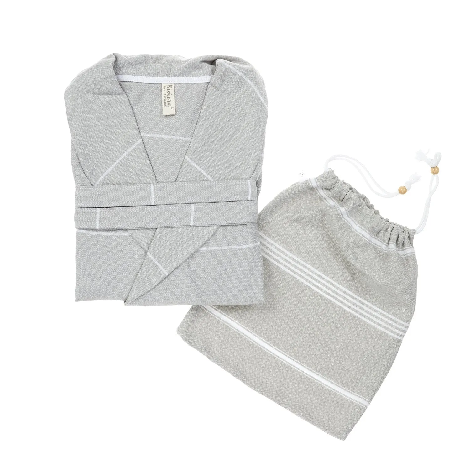 Essential Lightweight Turkish Spa Bathrobe with Bag - RT825