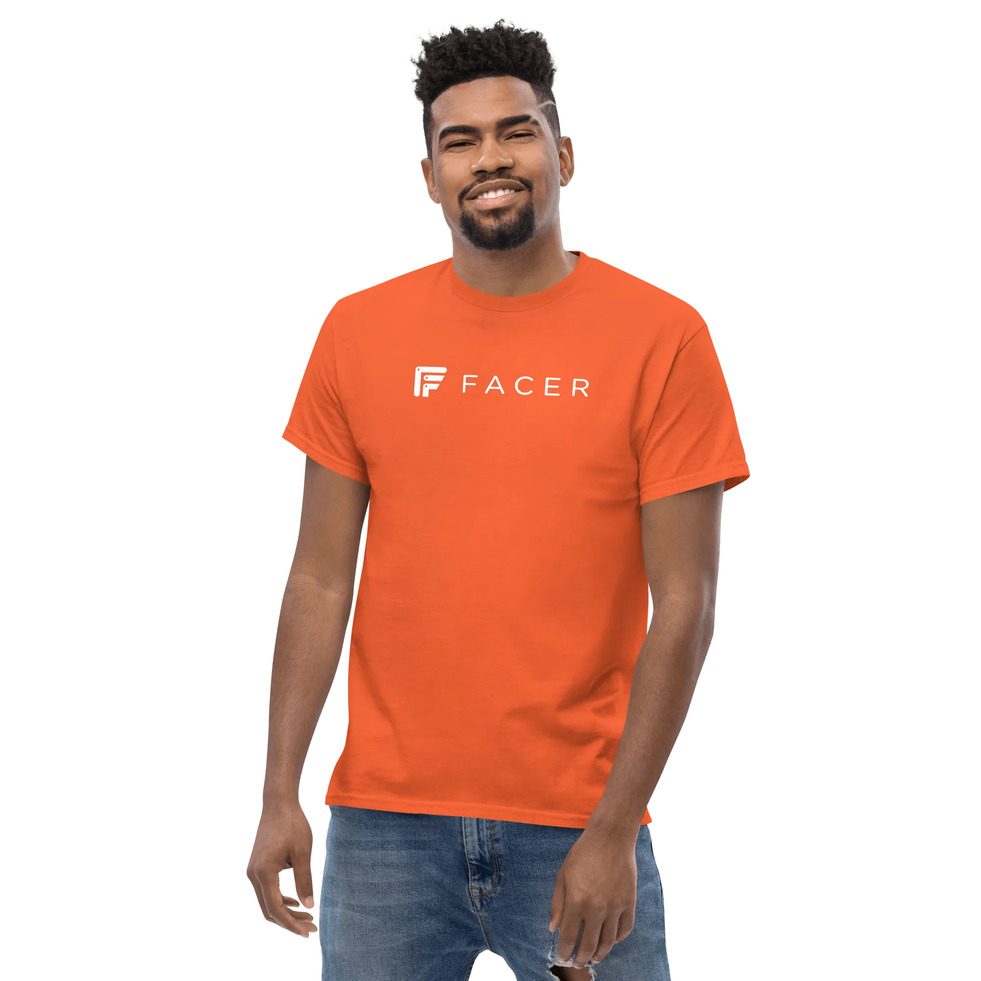 Facer classic T-shirt for men - White logo