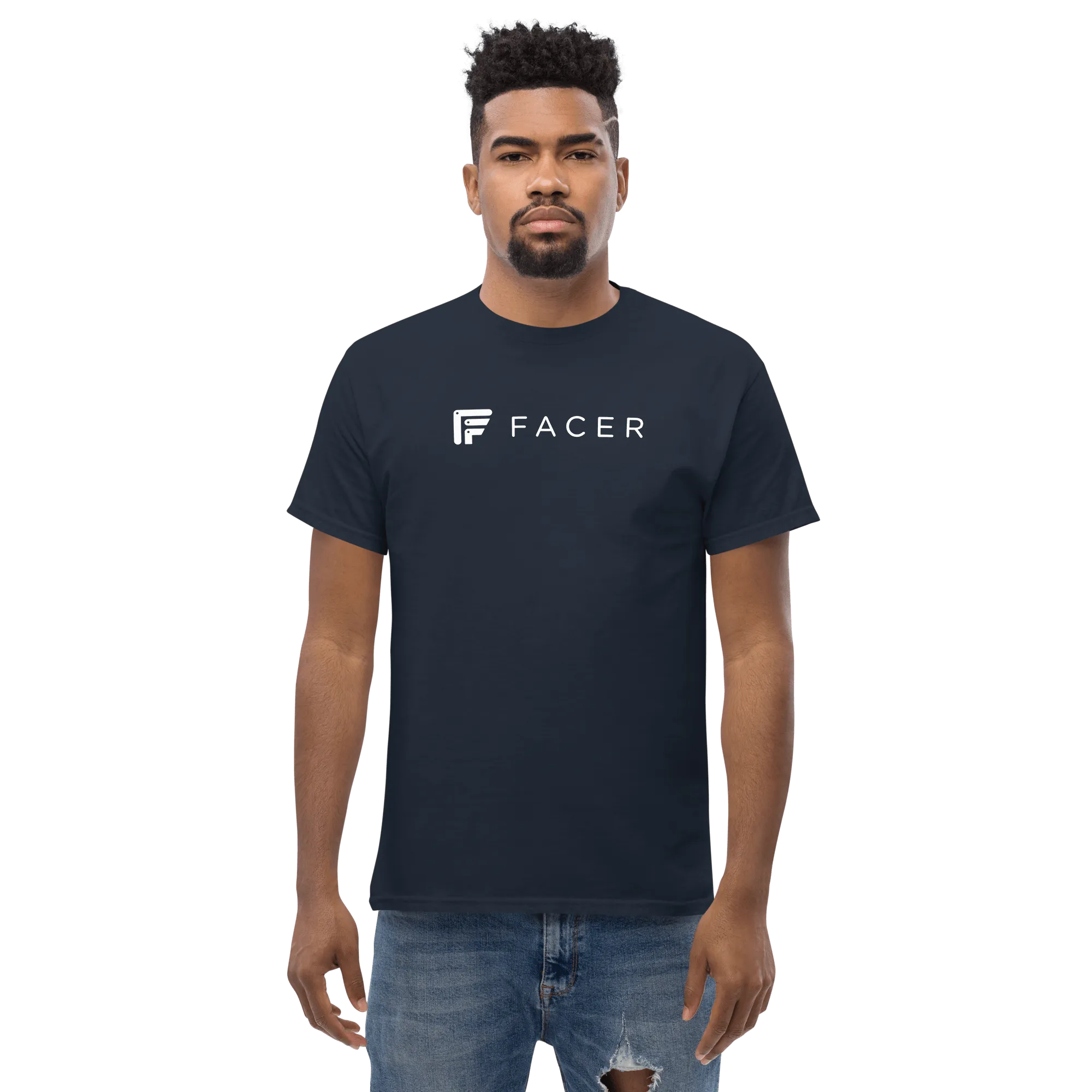 Facer classic T-shirt for men - White logo