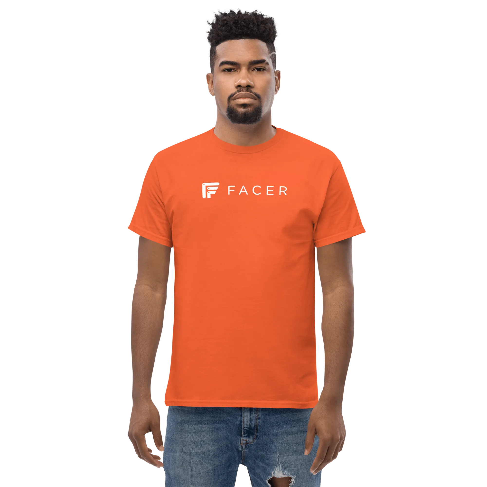 Facer classic T-shirt for men - White logo