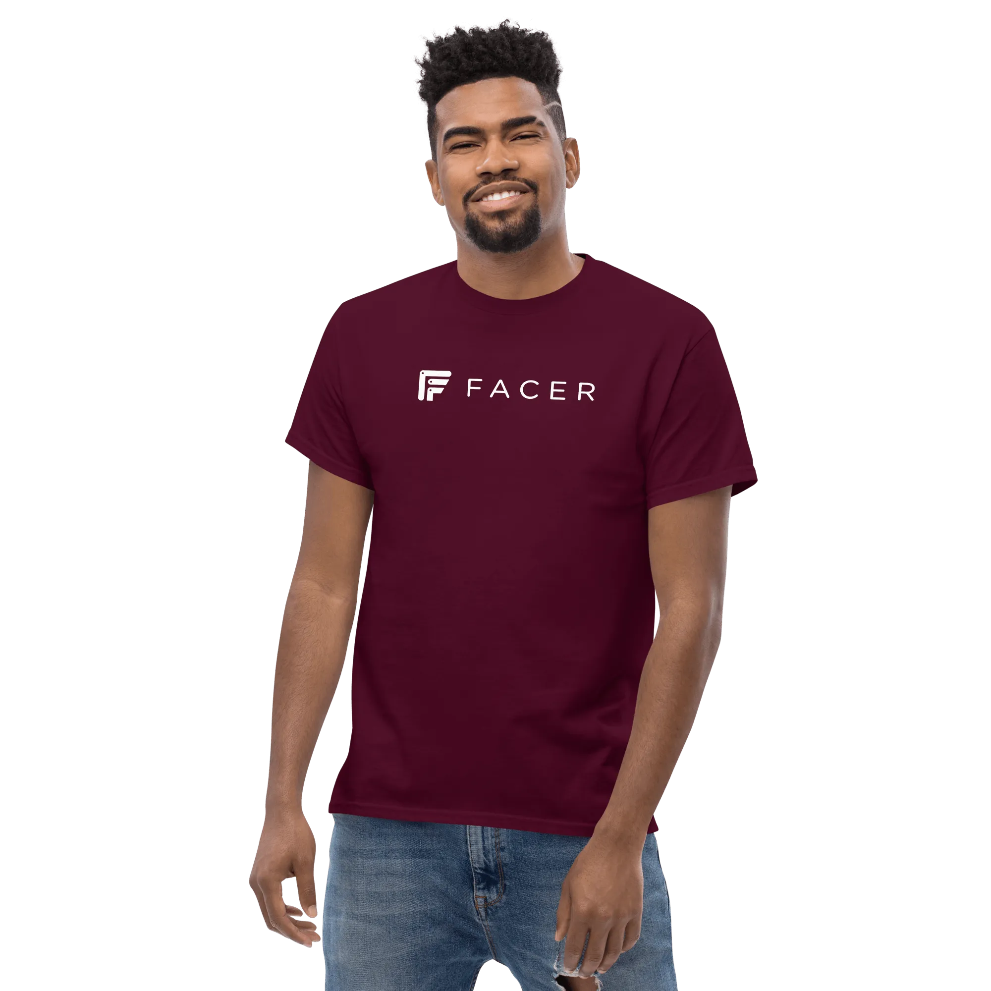 Facer classic T-shirt for men - White logo