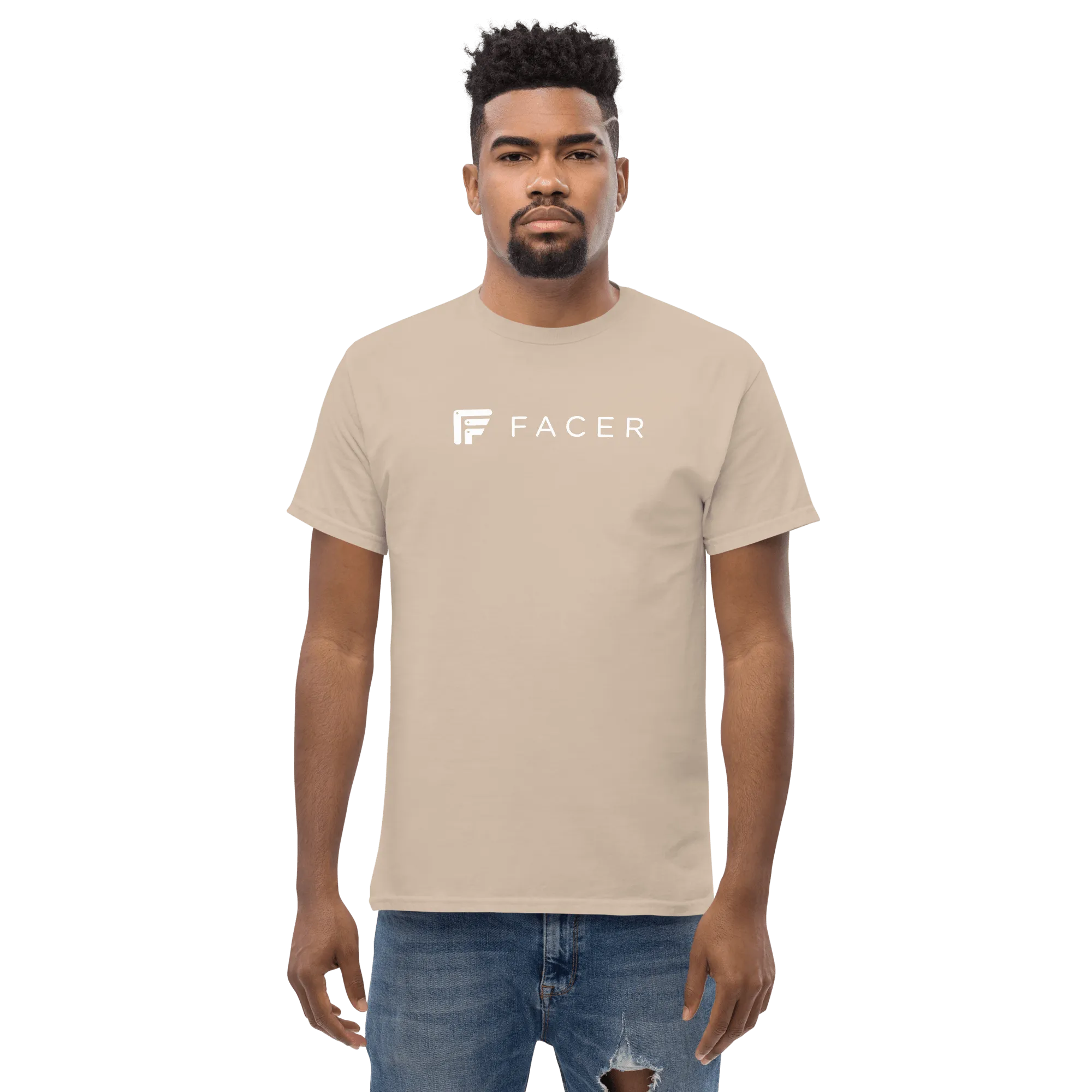 Facer classic T-shirt for men - White logo
