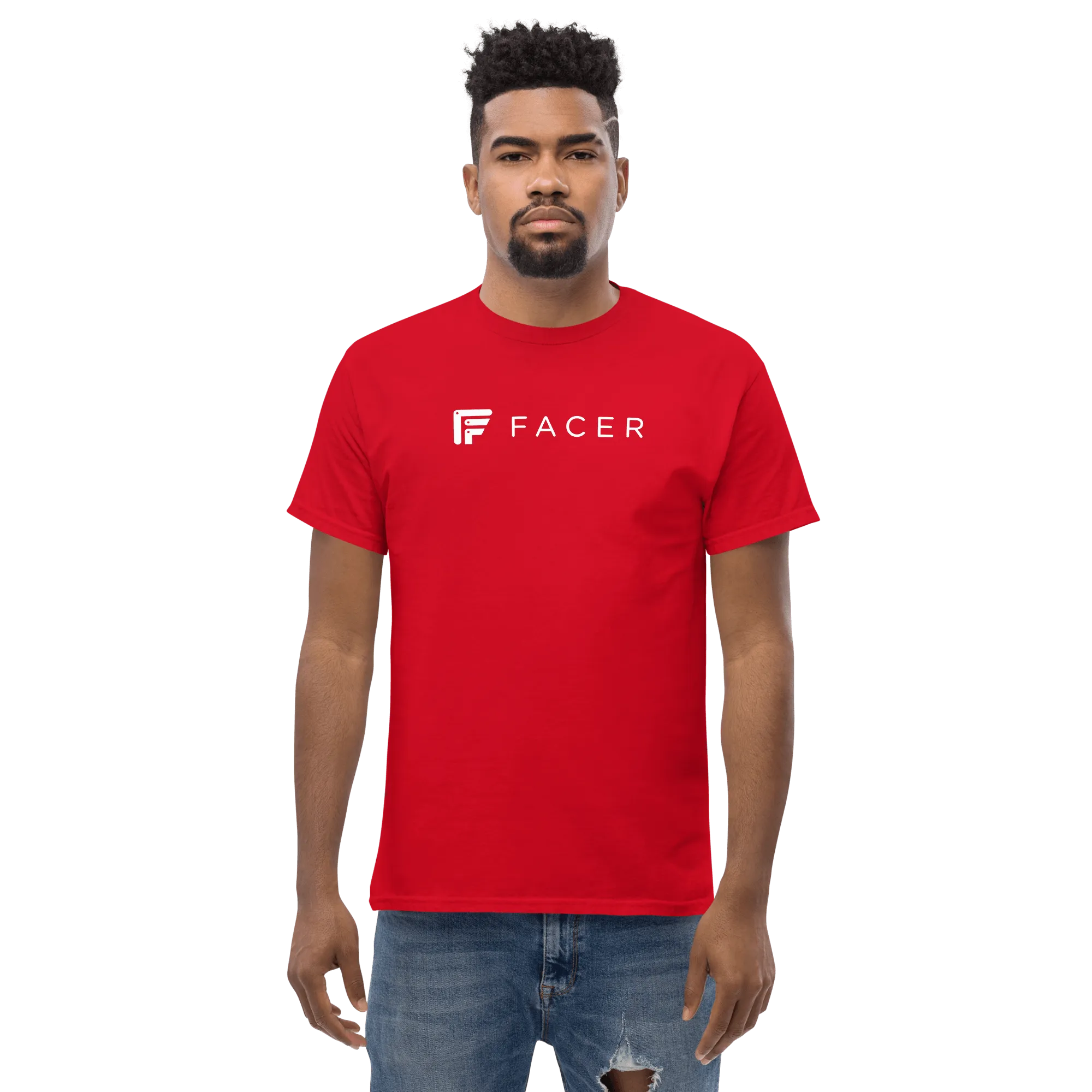 Facer classic T-shirt for men - White logo