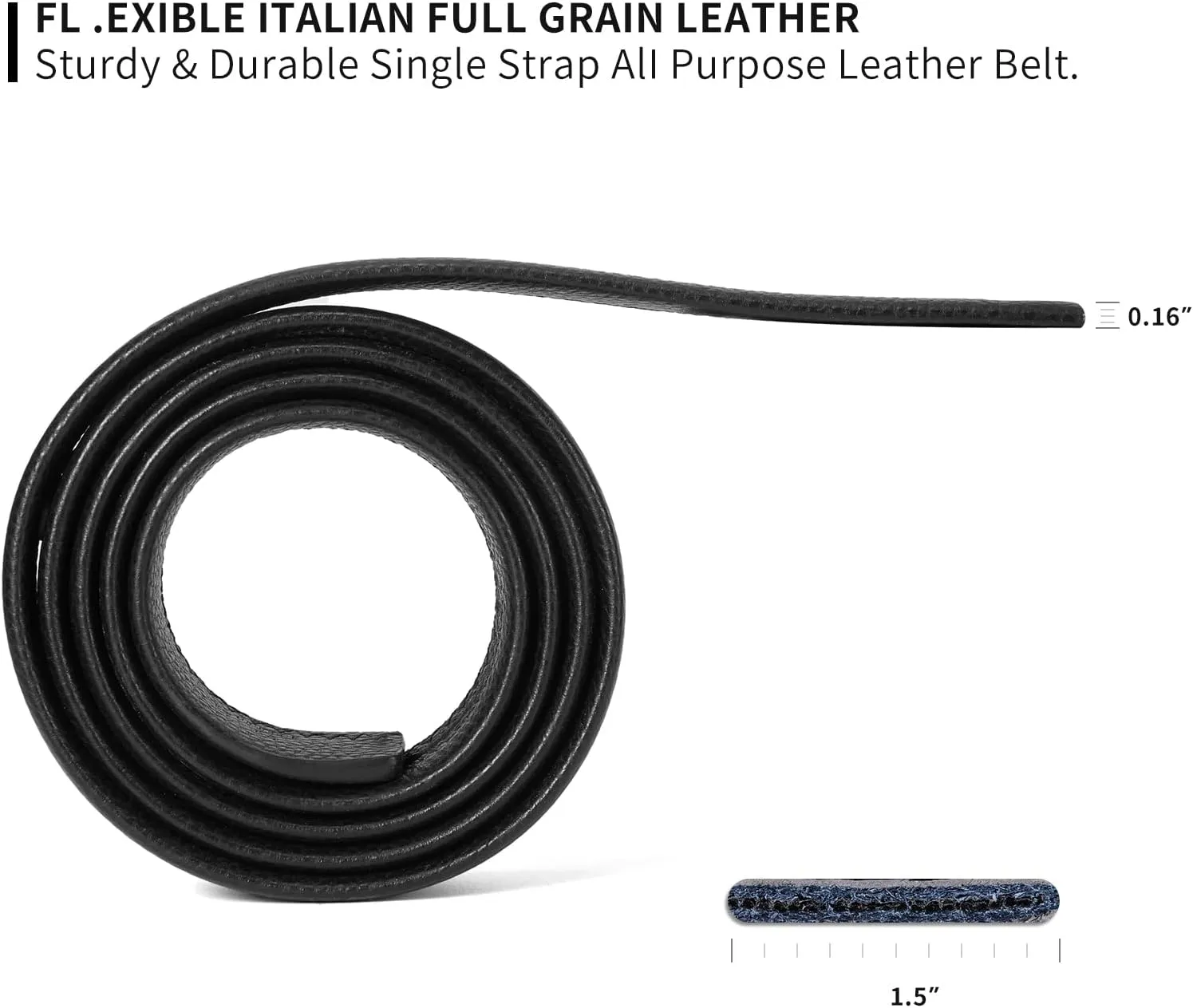 Fashion Diamond Men/s Real Leather Ratchet Belt Black